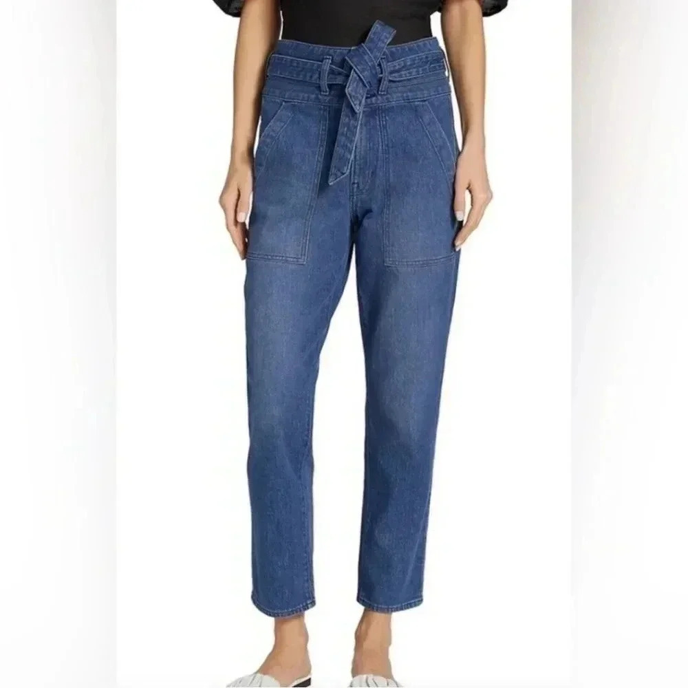 Veronica Beard Logan Slim Straight Extra High Rise Jeans
